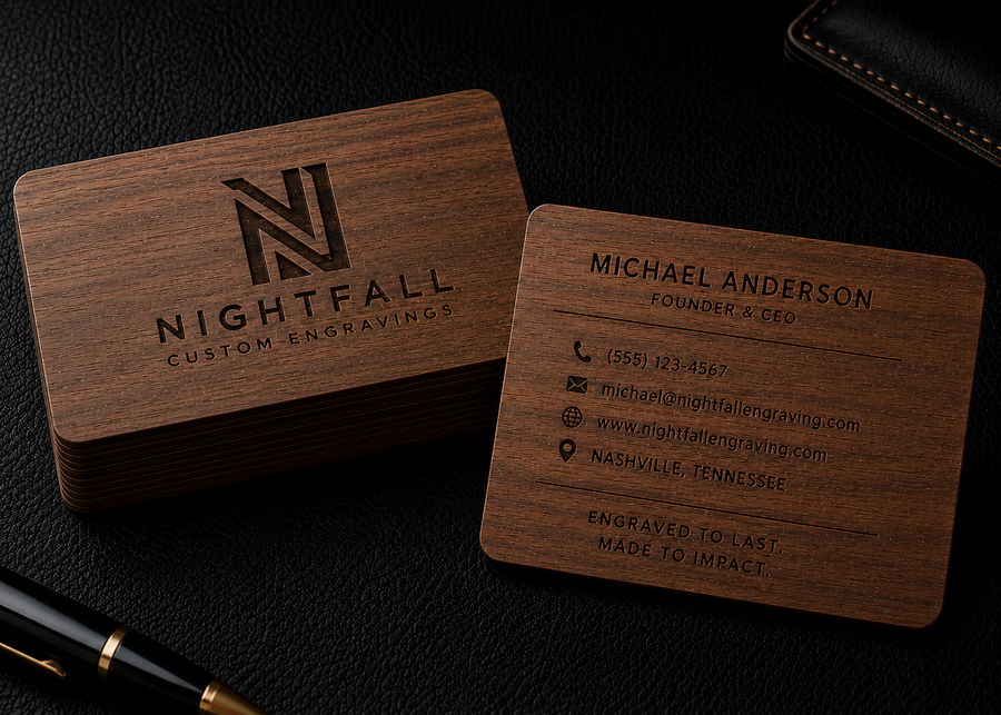 Nightfall Executive™ Wooden Business Cards