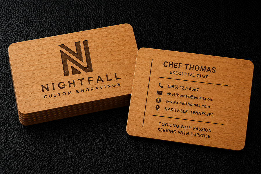 Nightfall Executive™ Wooden Business Cards