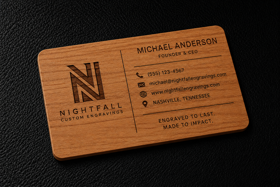 Nightfall Executive™ Wooden Business Cards